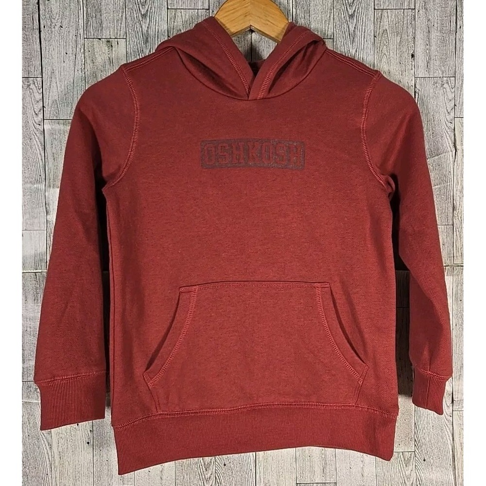 OshKosh Hoodie 8 Boys Rust Color Pullover Sweatshirt Front Pockets NEW